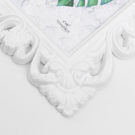 Photo frame plastic 10x15 cm "Plant ornament" white 21.5x16 cm-2