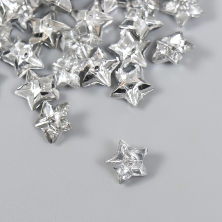 Buttons plastic for creativity on the midnight "Star. Crystal" set of 30 pcs 1.2x1.2 cm