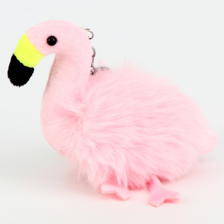 Soft toy "Flamingo" on a key fob, 10 cm, pink color-1