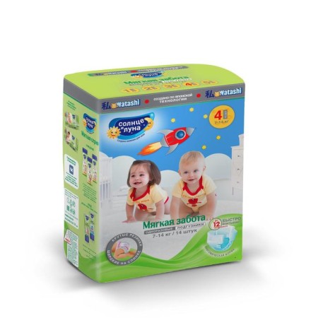 Distributes "Sun and Moon Soft Care" L (7-14 kg), 14 pcs.-3