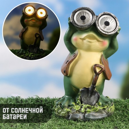 Garden Light "Frog with binoculars" 7x8x15cm