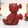 Piggy bank "Laughing Dragon" 12x12x15cm, red with gold