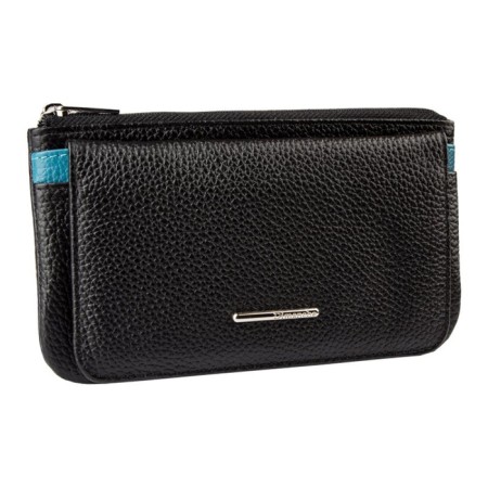 Purse with lightning, black-turquoise color