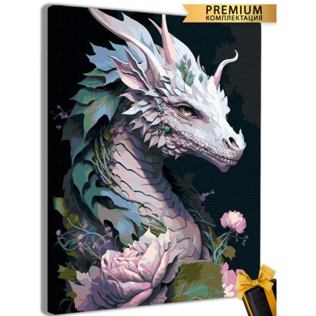 Picture on the numbers "Dragon White"