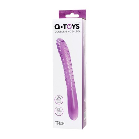 Bilateral phallimitator A-Toys By Toyfa Frica, TPE, Violet Color, 23 cm-8