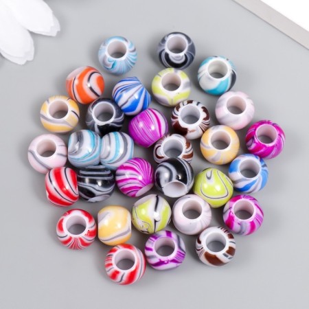 Beads for creativity plastic "Balls Colorful stains" set of 20 g 1x1.2x1.2 cm