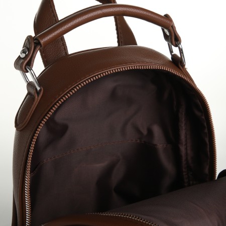 Women's backpack on lightning, brown color-3