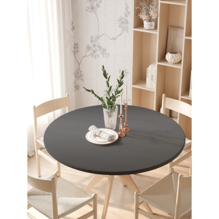 Tables on the table “Dark Metal”, round, oxford, elastic band, size 140x140 cm, diameter 105-120 cm-2
