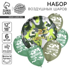 Букет из шаров «Защитнику», фольга, латекс, набор из 6 шт.