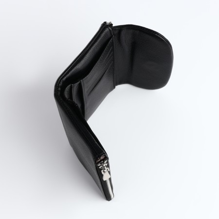 Women's wallet on a magnet, black color-4