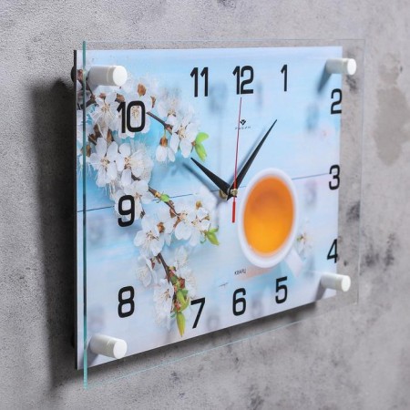 Watch wall, interior "tea with flowers" 25x35 cm, silent-1