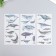Stickers "Paring Whales" set 3 sheets 10x20 cm