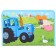 A4 labor folder with a pencil case, on a zipper, textiles, blue tractor