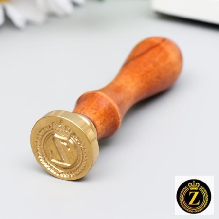 Printing for wax with a wooden pen "Crown with the letter Z" 9x2.5x2.5 cm