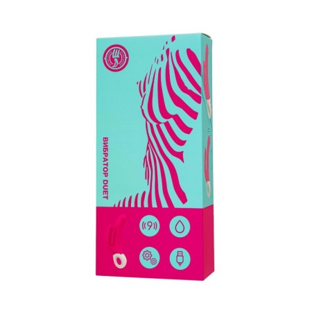 Duet little vibrator, anal-vaginal, 9 modes, 23x3.5 cm, silicone, pink color-6