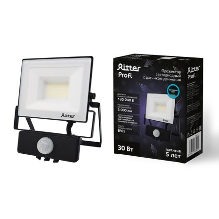 Flight lights, PROFI 230V 30W 6500K 3000LM IP65 with DATCH DOWNT CHERN, WARREDION 5 years 53421 5