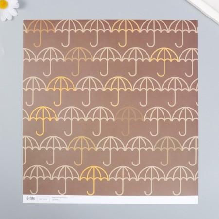 Scrapbooking paper "Umbrella" density 180 g 30.5x32 cm-1