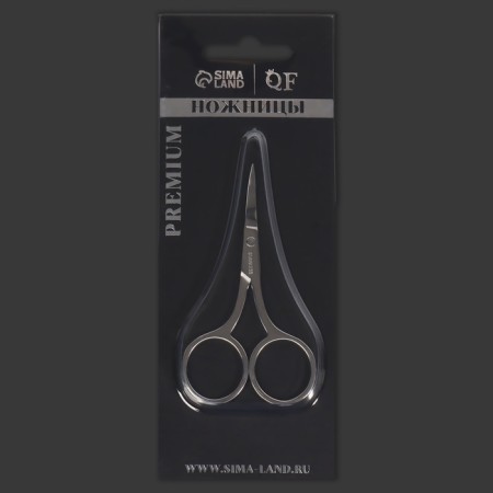 Manicure scissors "Premium", bent, wide, 9 cm, on the blist, silver color-12