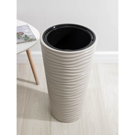 Kashpo for flowers with an insert "Dune", 42 l (8 l), cream color-1