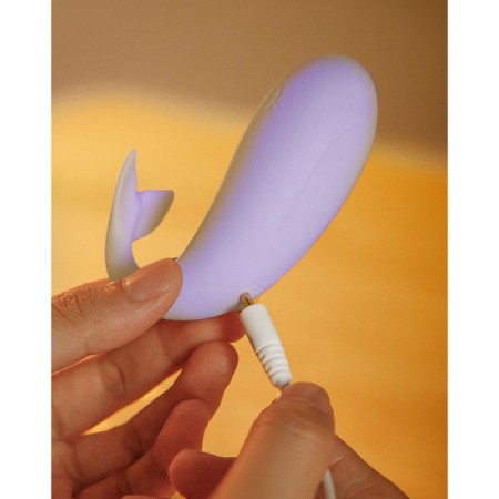 Vibro -yard with clitoral stimulation, G spot, ZU USB, App control, Soft silicone, purple 10619-4