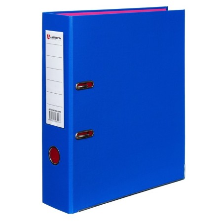 A4, 75 mm, LAMARK, PVC, bilateral wrapping, metal edging, pocket for a spine, collected, blue/pink-1