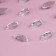Rhound rhinestones “petal”, from organic glass, 7 × 15 mm, 50 pcs, white color