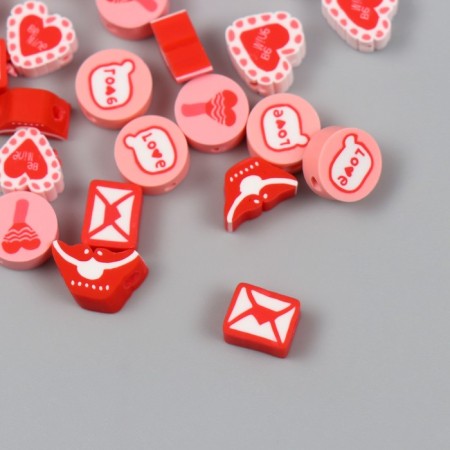 Beads for creativity plastic "Love mood" set 25 pcs 1x1x0.5 cm-1