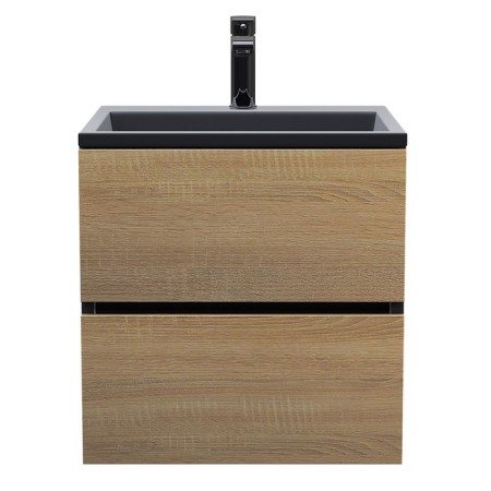 Tumbling under the Uperwood Barsa sink, 50 cm, suspended, black/oak sonoma-4