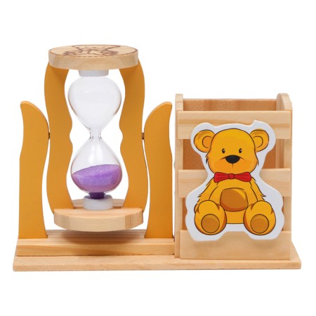 Sanding clock "Bear", souvenir, with a pencil, 13.5 x 13.5 x 10 cm, purple-2