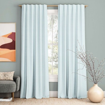 Set of curtains "Hindi", size 170x270 cm, turquoise color, 2 pcs