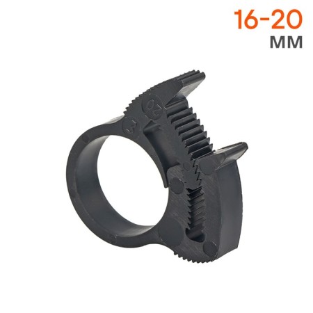 AIRLINE clamp, 16-20/7 mm, power gear castle, plastic P66, black-1