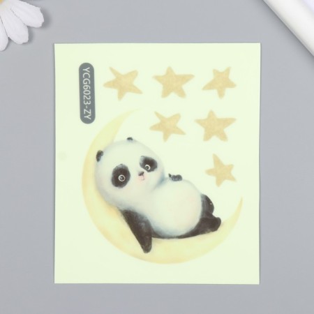 The plastic sticker glows in the darkness for the Panda switch for a month 10x12 cm-1