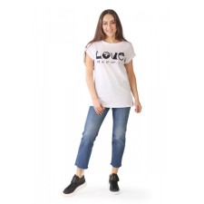 Футболка Love Meaw, размер 42, цвет белый