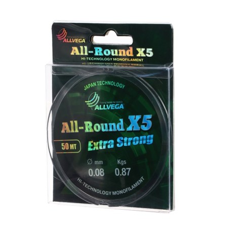Monophile Fine allvega All-Rund X5, diameter 0.08 mm, test 0.87 kg, 50 m, transparent-1