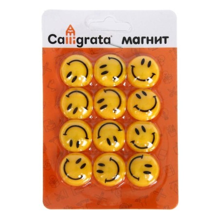 Board magnets, "Smile", D - 2 cm, set 12 pieces, blister, calligrata