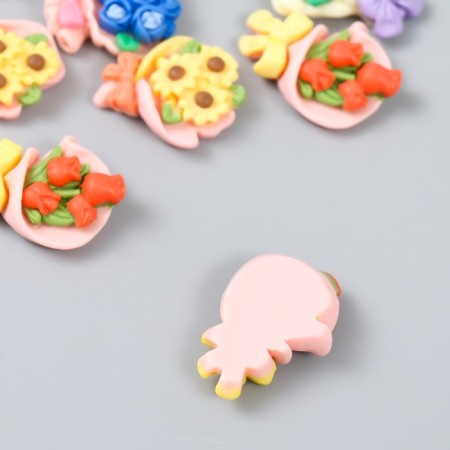 Decor for creativity plastic "Bouquet of flowers" set 10 pcs mix-2