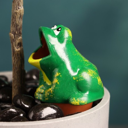 Wenter for indoor and garden plants "Frog" Kungur ceramics, 50ml, 4cm, green-3