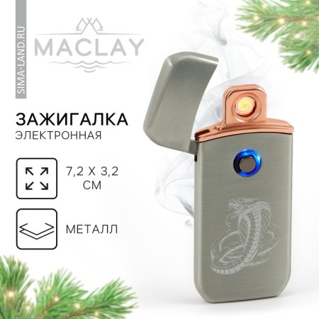 Electronic New Year's lighter "Cobra", for the New Year, Gray, 7.2 x 3.2 cm-2