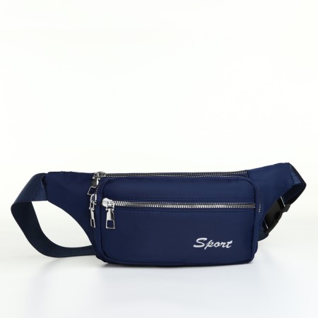 Lightning waist bag, 2 outer pockets, blue color-2