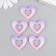 Decor for creativity plastic "Heart gradient" lilac-pink 2.7x2.9 cm