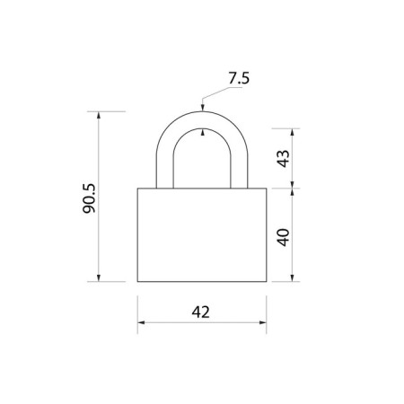 Lockland hinged lock, 40 mm, moisture -proof, long puff, 2 keys, black color-6
