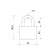 Lockland hinged lock, 40 mm, moisture -proof, long puff, 2 keys, black color