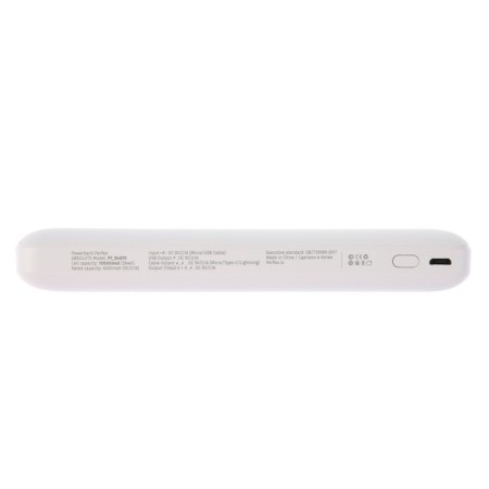 External battery of Perfeo Absolute PF_B4879, 10,000 mAh, USB/USB-C, 2.1A, built-in. cabin., White-6