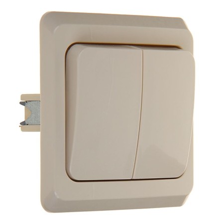 Schetode switch Sche BC10-006K, 2 keys, with backlight, cream color