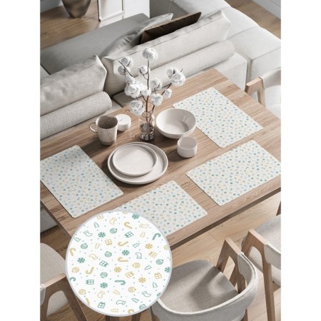 Set of napkins for setting the table "Atmosphere of the holiday", rectangular, rounded edges, size 30x46 cm, 4 pcs-1