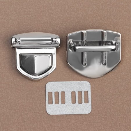 Bag's fastener, 3.3 × 3 cm, silver color-2