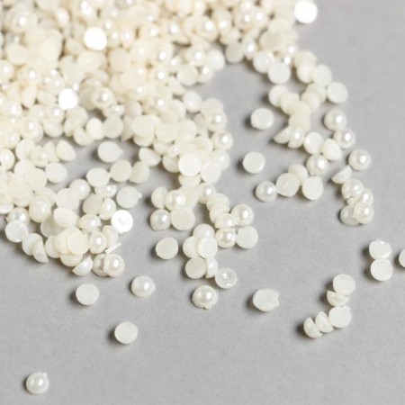 Decor for creativity plastic "Half of the pearl" set 20 g d = 0.3 cm-1