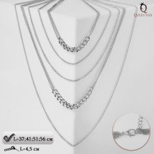 The pend of the “chain” is different, the color is silver, l = 56 cm