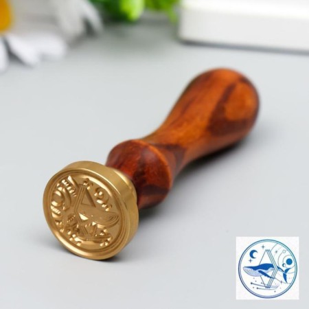 Printing for wax with a wooden handle "Spermat in space" 9x3x3 cm