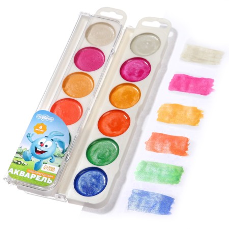 Watercolor pearl "Smeshariki", 6 colors, without brush-5